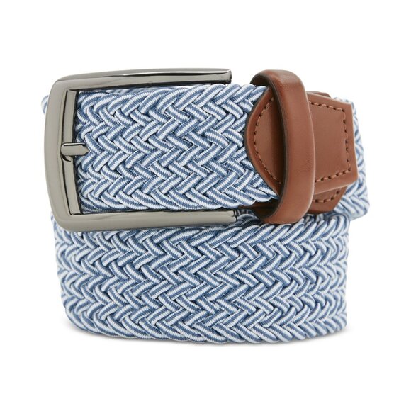 Perry Ellis Portfolio Men's Happy Blue Stretch Woven Belt Lite Blue B4HP - Picture 1 of 1